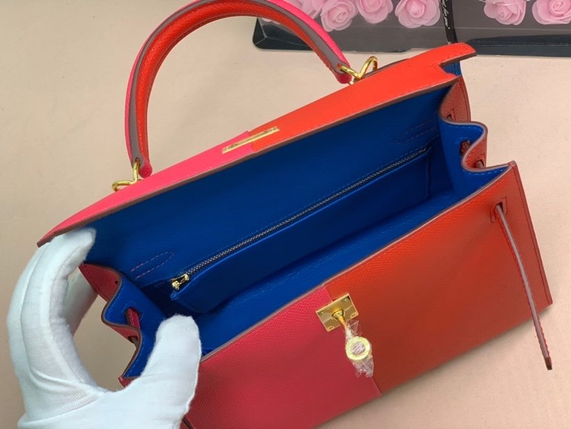H**me5 Kelly 28 Sellier Epsom Bag Red/Pink For Women, Women’s Handbags, Shoulder Bags 11in/28cm
