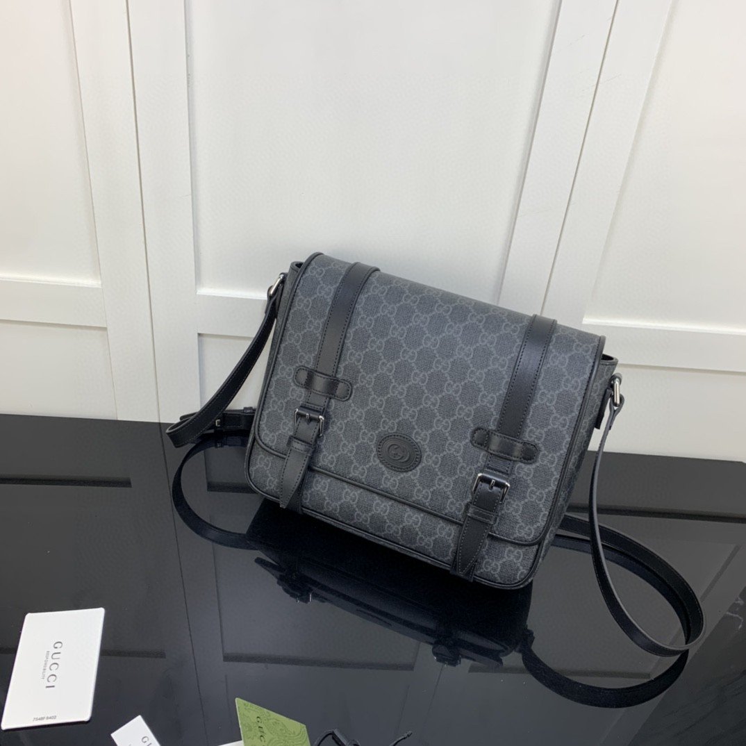 Gvc*1 Messenger Bag Black For Men 11in/28cm GG ‎658542 KGDHN 1000