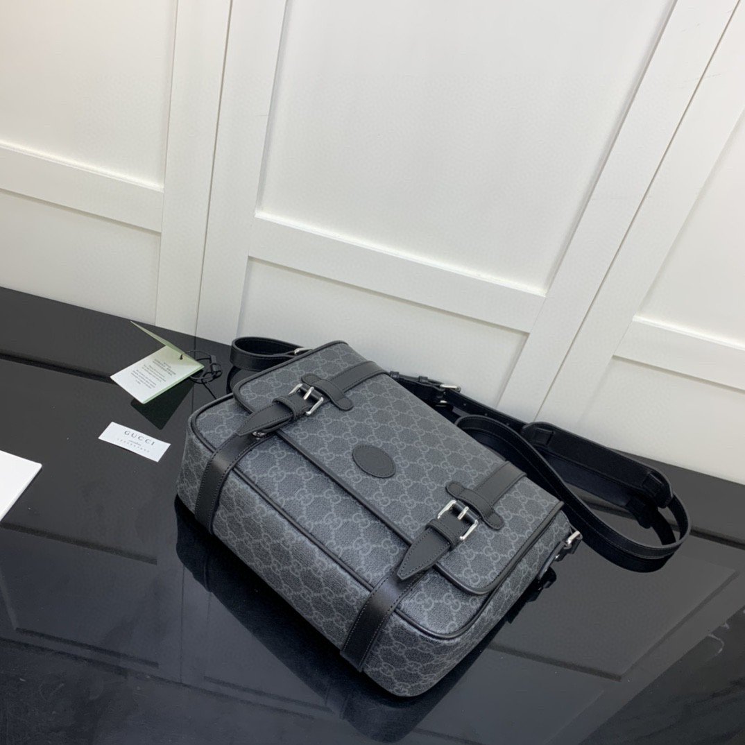 Gvc*1 Messenger Bag Black For Men 11in/28cm GG ‎658542 KGDHN 1000