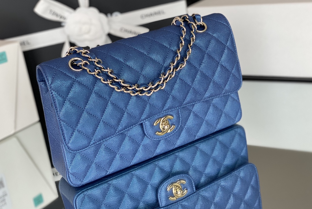Ch**el Classic Handbag 26cm Blue For Women A01112