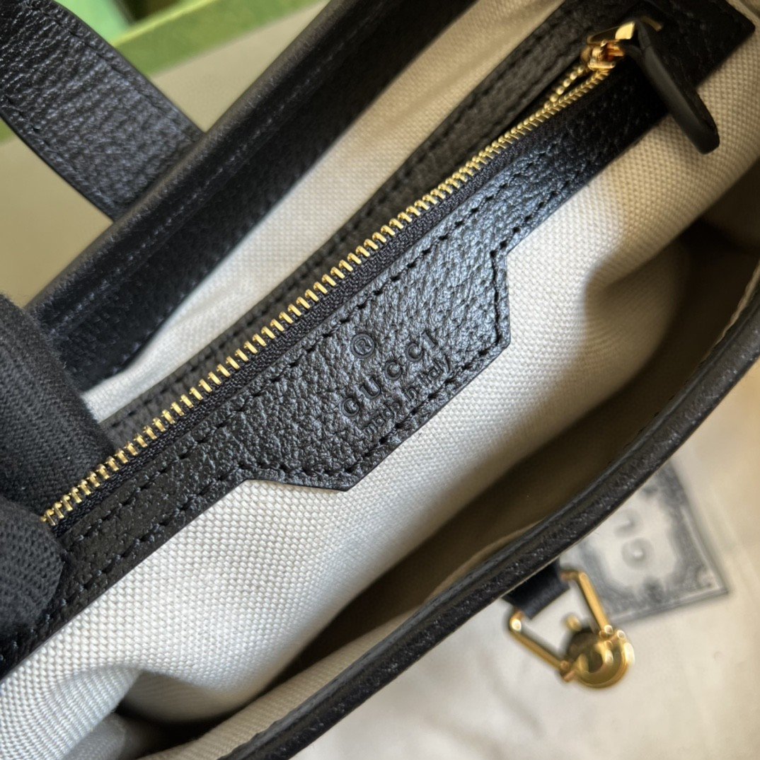 Gvc*1 Jackie 1961 Small Shoulder Bag Black And Ivory GG Denim Jacquard For Women 11in/28cm 678843 UN3AG 1294