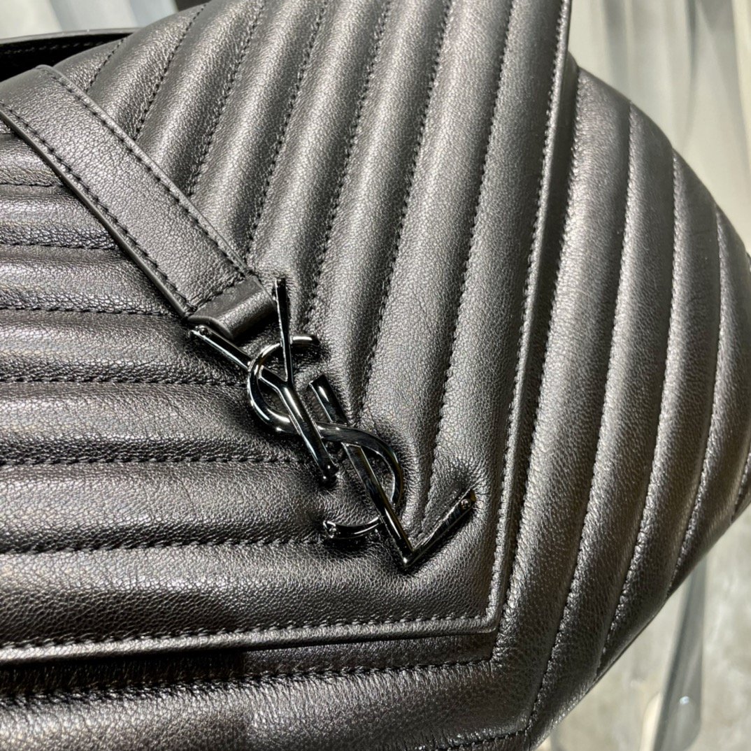 Sa1nt Lau*nt College Large Chain Bag Black With Metal Toned Hardware For Women 12.6in/32cm Y51 600278BRM081000