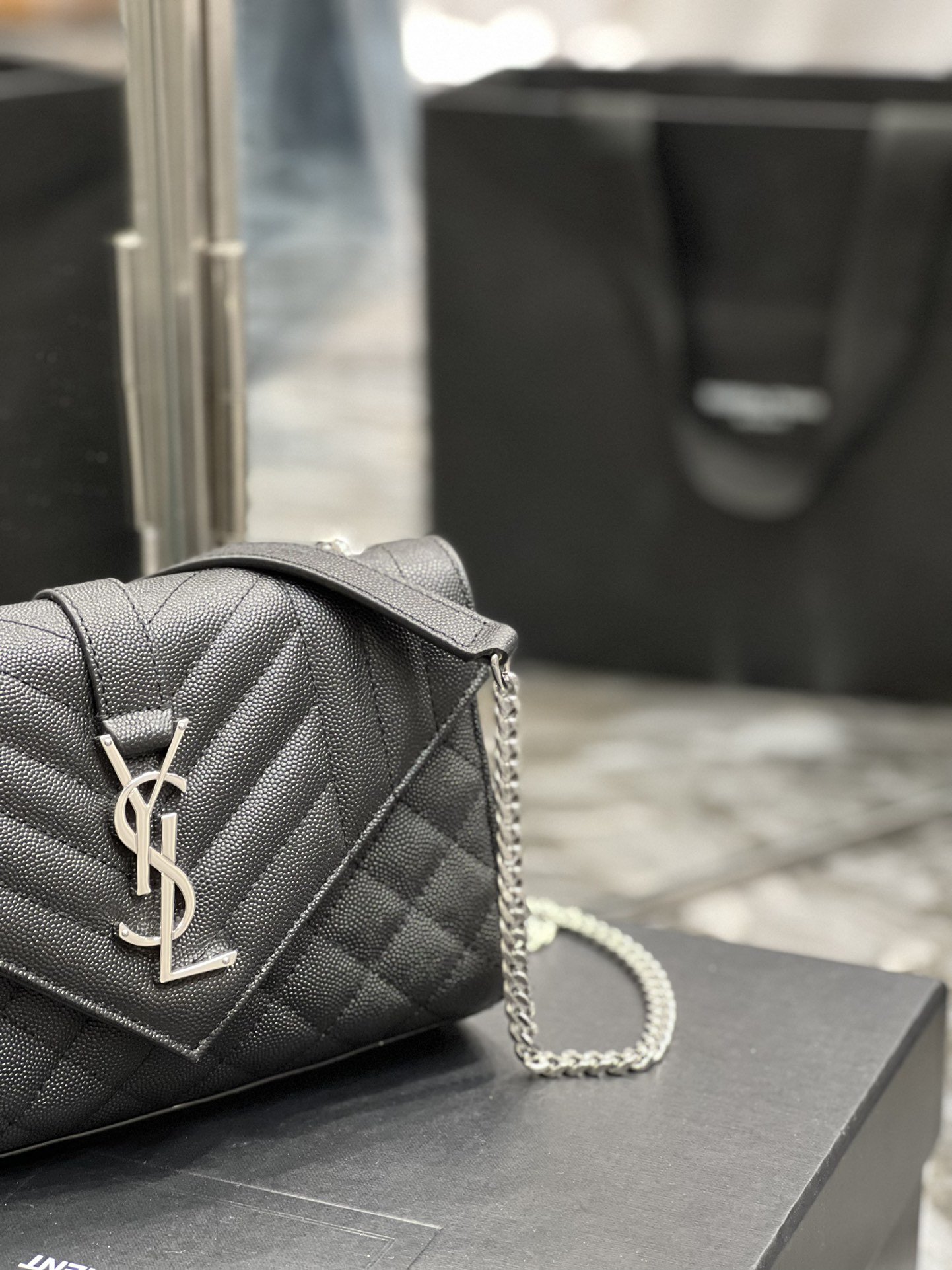 Sa1nt Lau*nt Small Bag Black In Mix Matelasse For Women 8.2in/21cm Y51 600195BOW921000