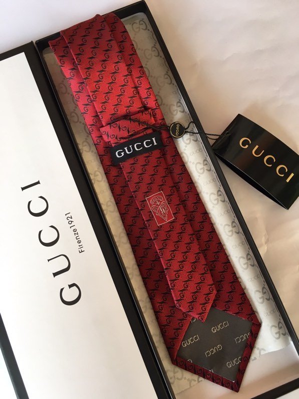 Gvc*1 G Silk Jacquard Tie Red GG Men Tie