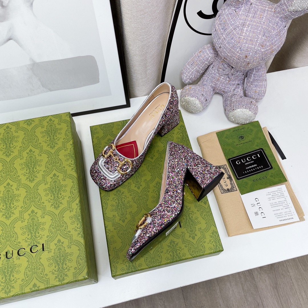 Gvc*1 Lovelight Mid-Heel Crystal Ballet Flat With Horsebit Multicolor For Women GG