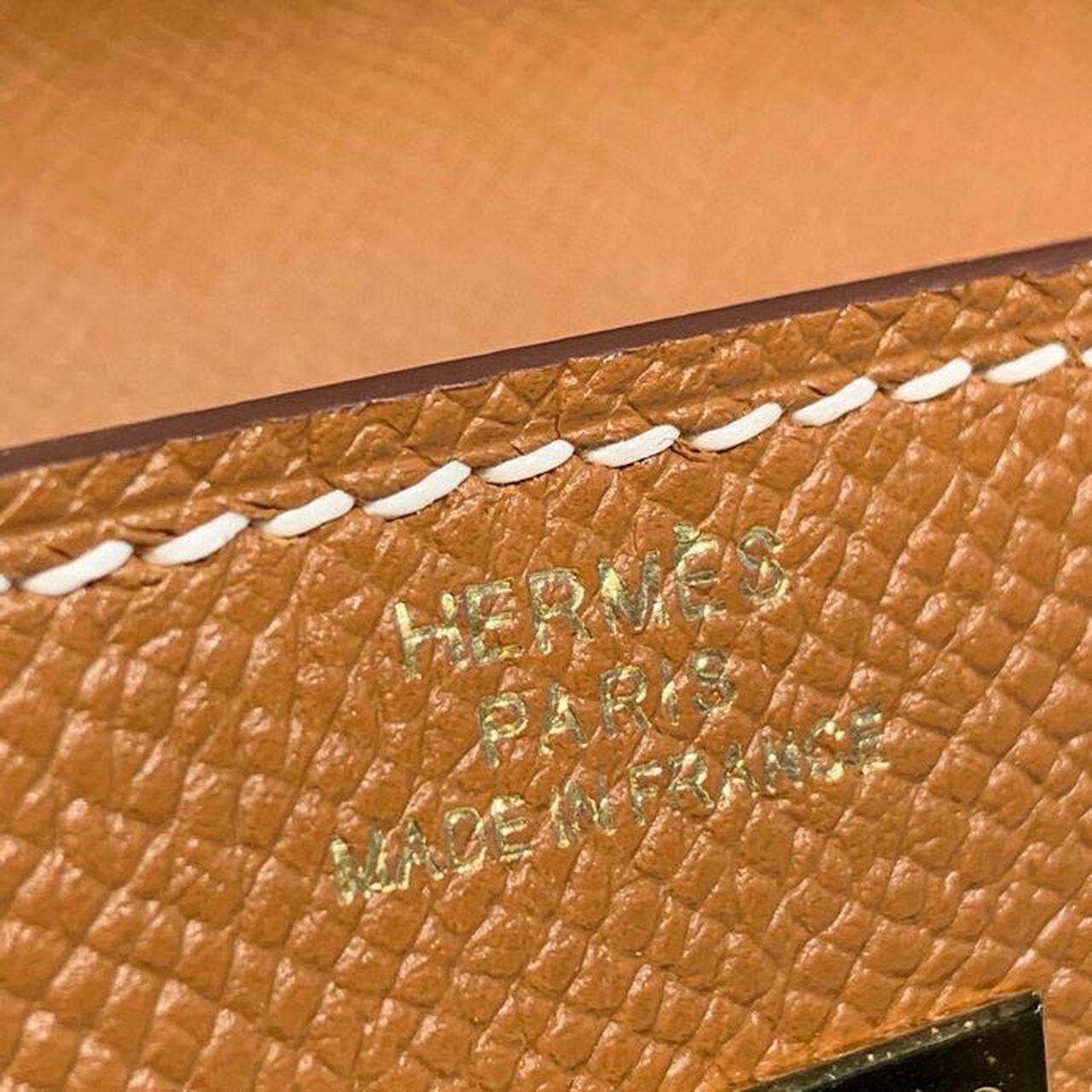 H**me5 Kelly Wallet To Go Woc Brown With Gold Toned Hardware Bag For Women 8.2in/21cm