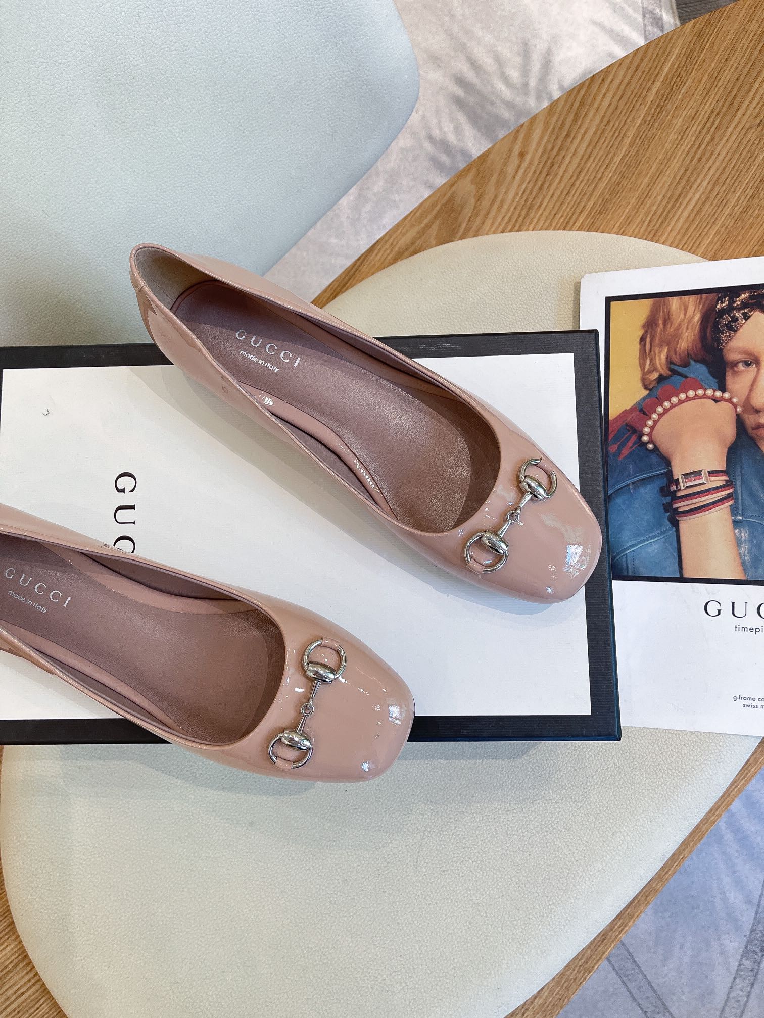 Gvc*1 Women’s Ballet Flat With Horsebit Pink For Women GG