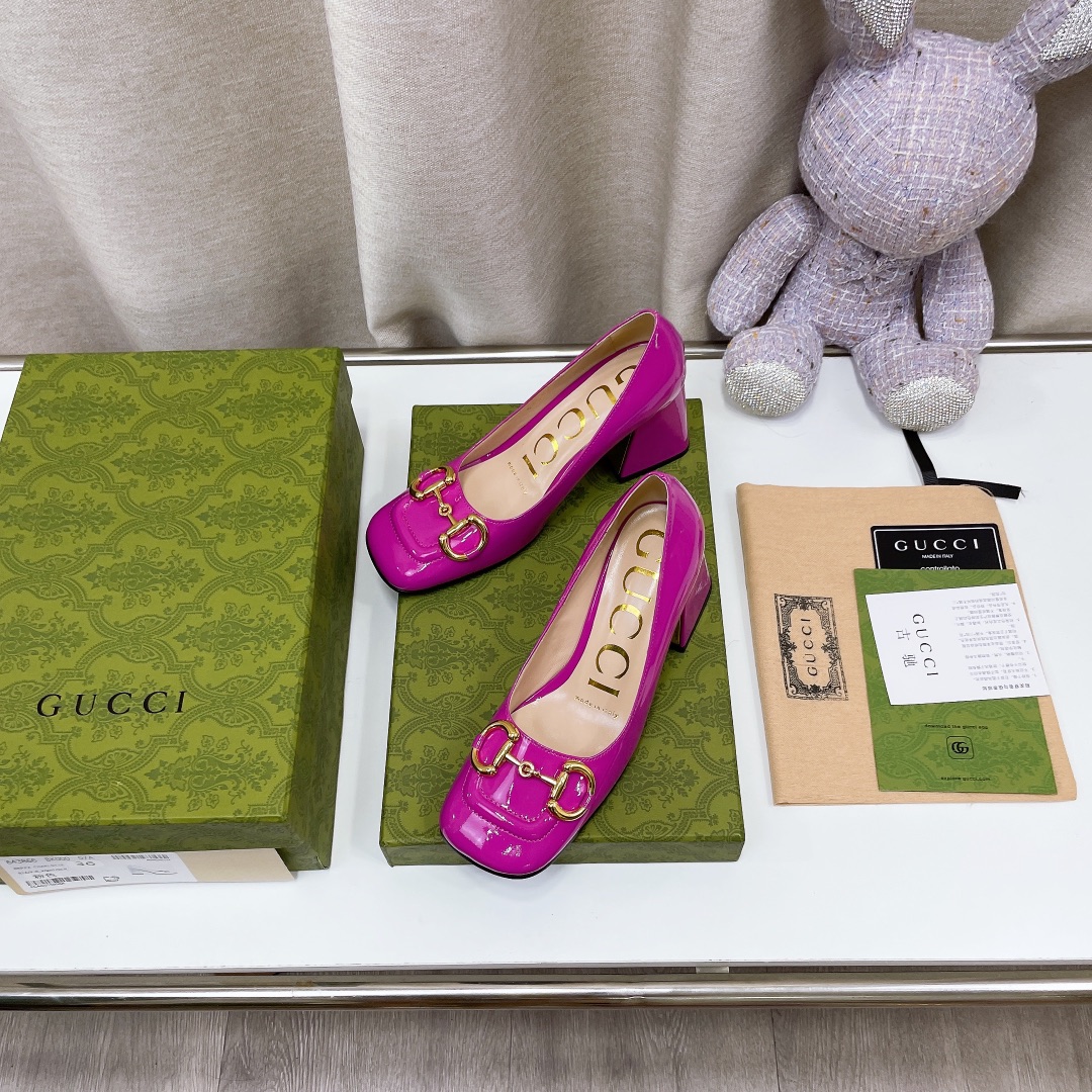 Gvc*1 Women’s Mid-Heel Ballet Flat With Horsebit Dark Pink For Women GG