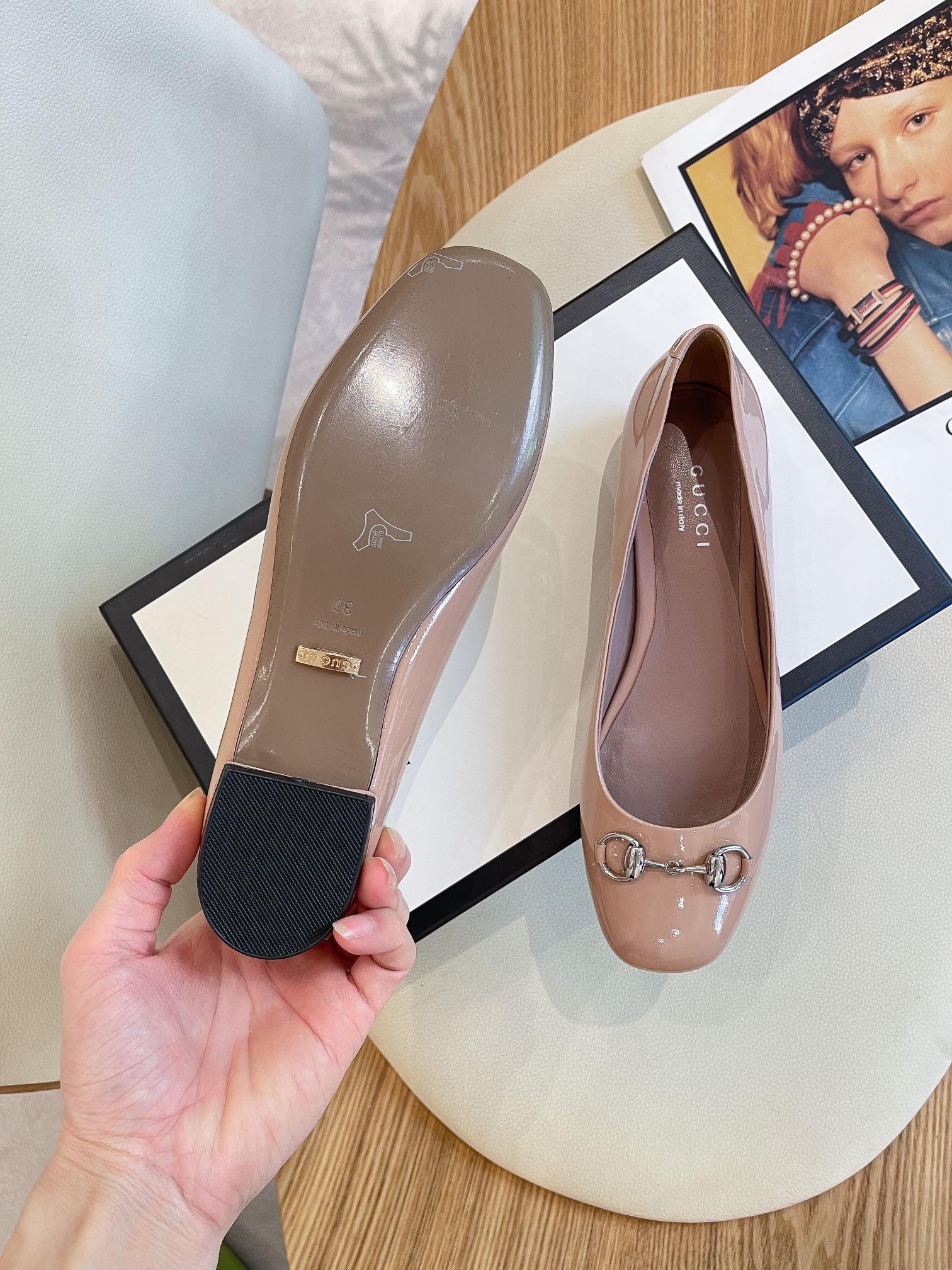 Gvc*1 Women’s Ballet Flat With Horsebit Pink For Women GG