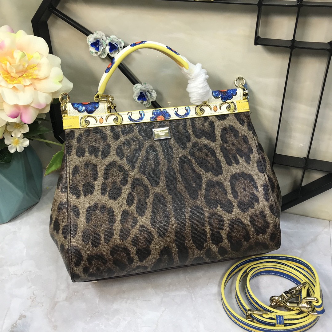 Dolce & Gabbana Medium Sicily Handbag Unique Print Motifs Muticolour For Women 10.2in/26cm DG