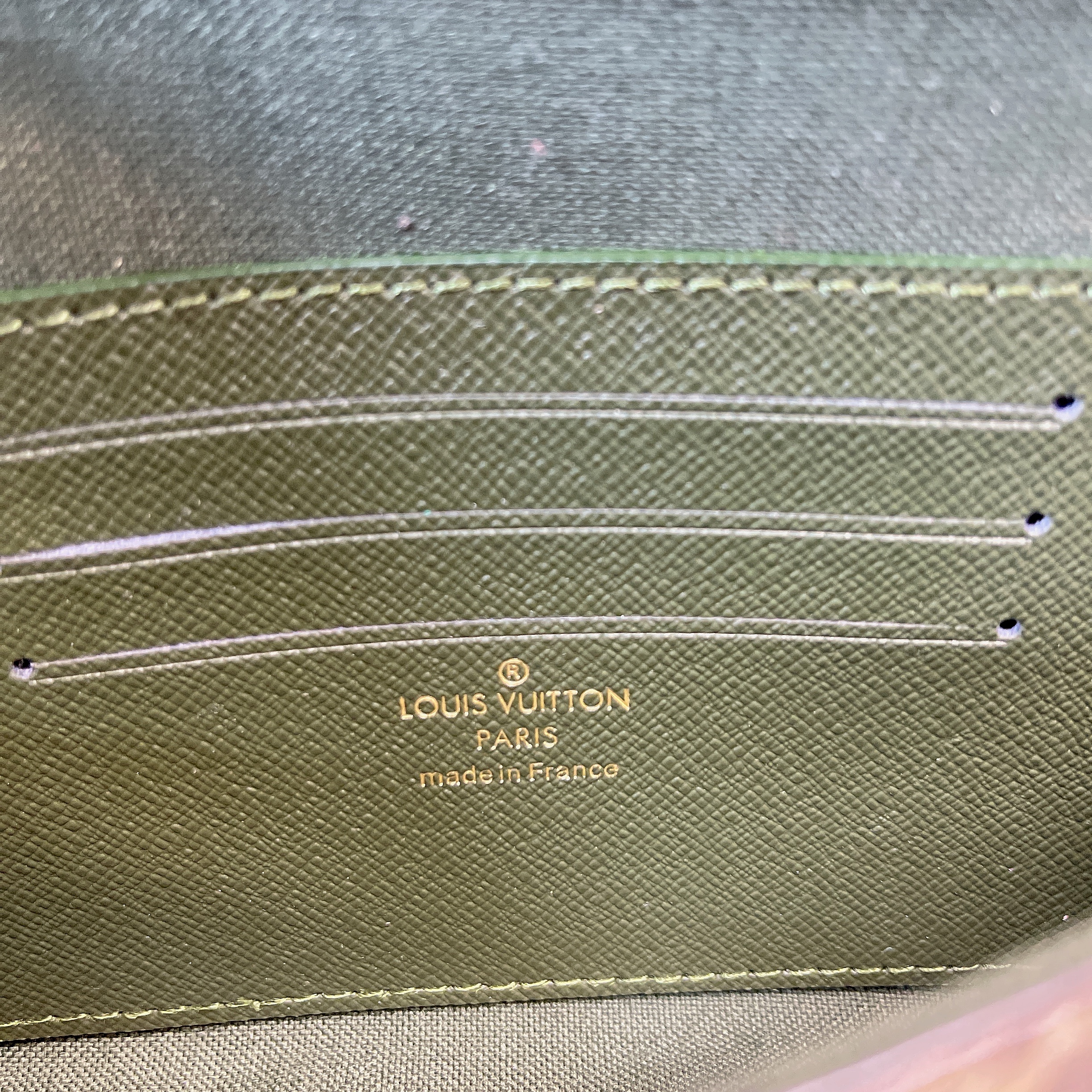 L0vis Vvtt0n Felicie Strap & Go Monogram Canvas Khaki Green For Women, Women’s Wallets 6.7in/17cm LV M80091