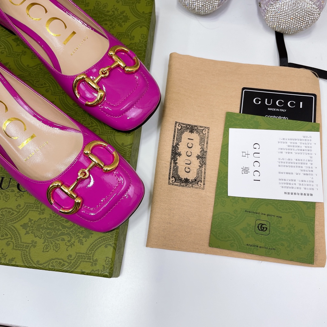 Gvc*1 Women’s Ballet Flat With Horsebit Dark Pink For Women GG