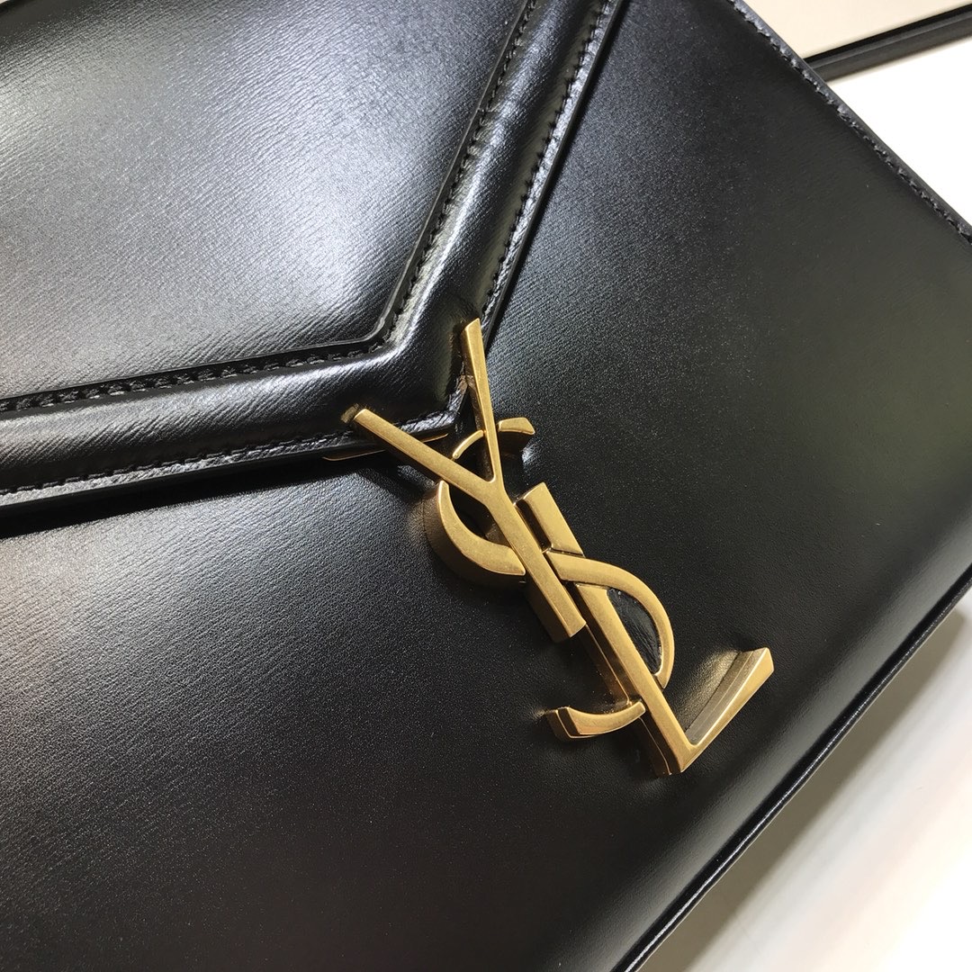 Sa1nt Lau*nt Cassandra Medium Top Handle Bag In Grain Black For Women 9.6in/24.5cm Y51 623931BOW0W1000