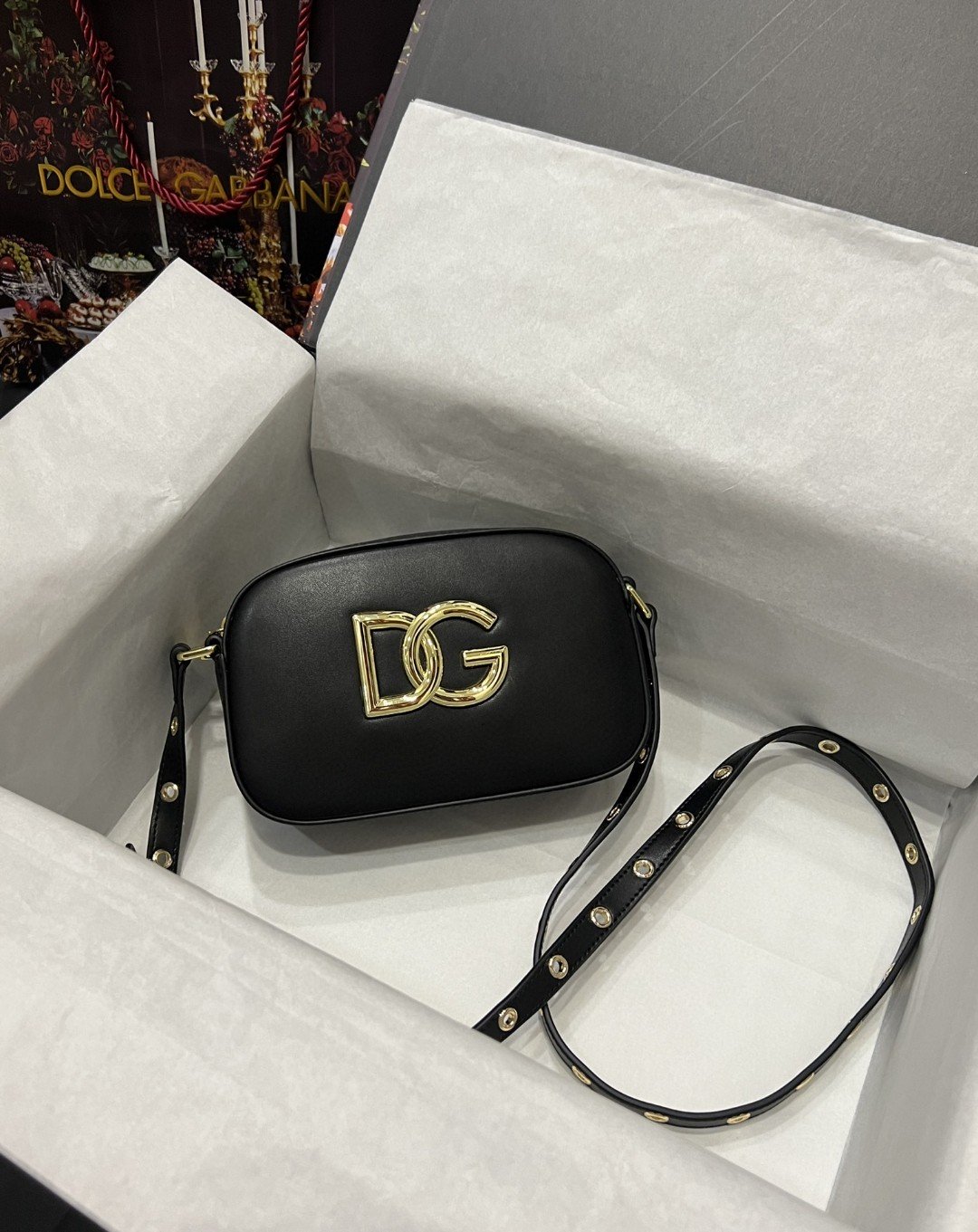 Dolce & Gabbana Crossbody 3.5 Bag Black For Women 7.5in/19cm DG BB7095AW57680999
