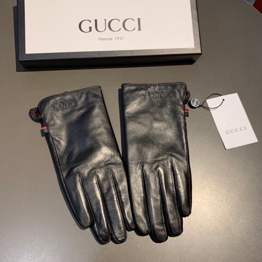 Gvc*1 Gloves With Signature Double G Motif In Black