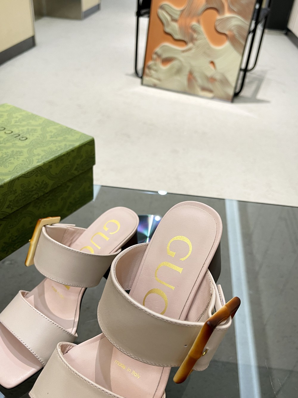 Gvc*1 Women’s Sandal With Bamboo Buckle Light Pink For Women GG 674821 C9D00 6705