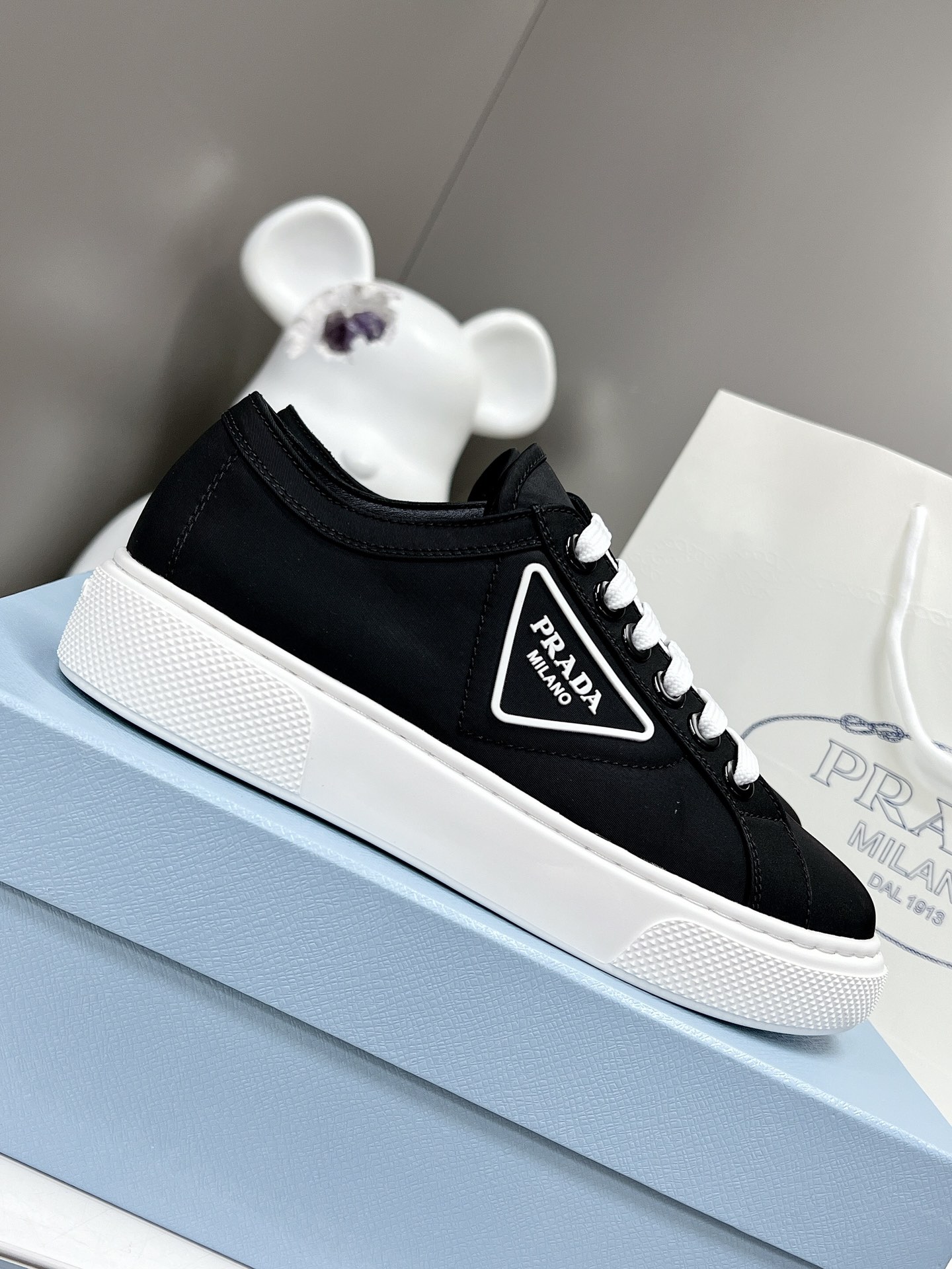 Pra*a Macro Re-Nylon And Brushed Sneakers Black For Women 1.2in/30mm PRD