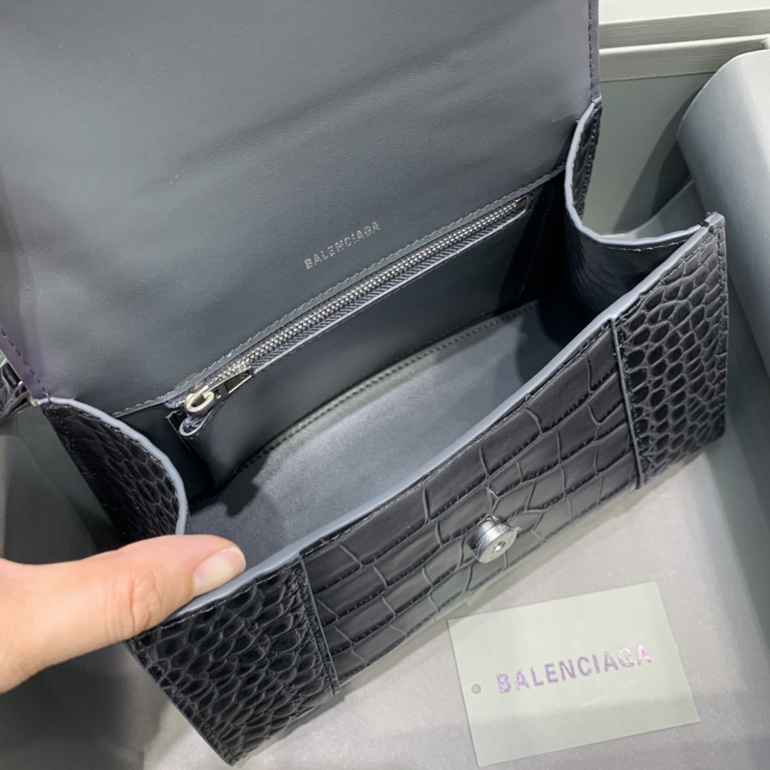 Ba1en*iaga Hourglass Small Handbag In Dark Grey, For Women, Women’s Bags 9in/23cm 5935461LR6Y1309