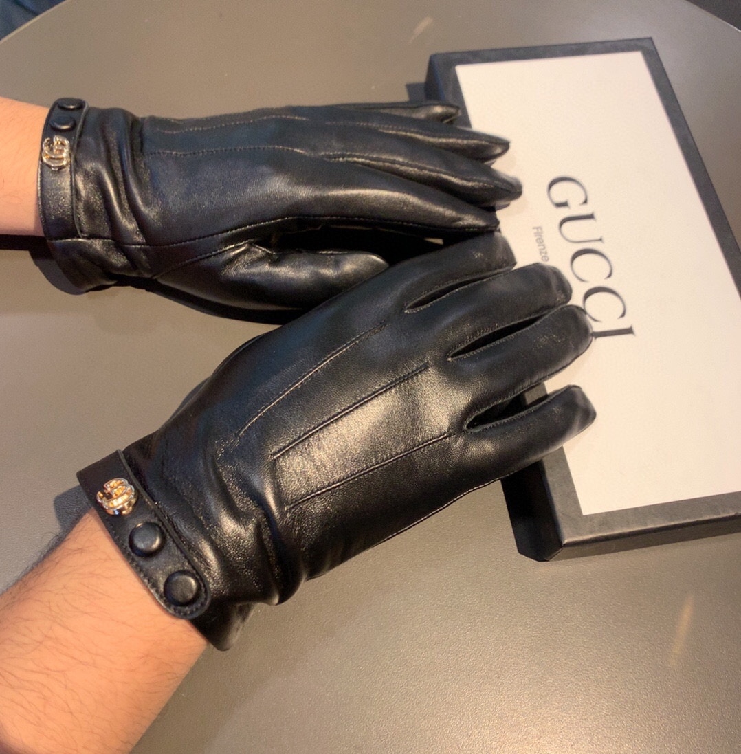 Gvc*1 Gloves With Signature Double G Motif In Black