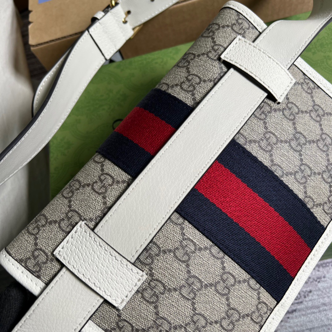 Gvc*1 Ophidia Belt Bag Beige And Ebony GG Svp*me Canvas, A Material With Low Environmental Impact For Men  8.7in/22cm GG 674081 96IWT 9794
