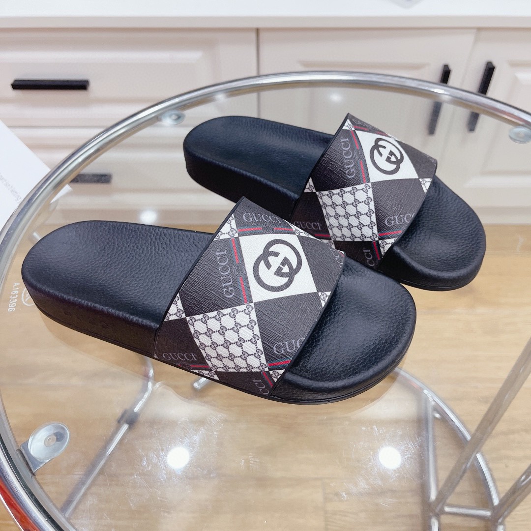 Gvc*1 Women’s Logo GG Svp*me Slides With Web Black For Women 408508