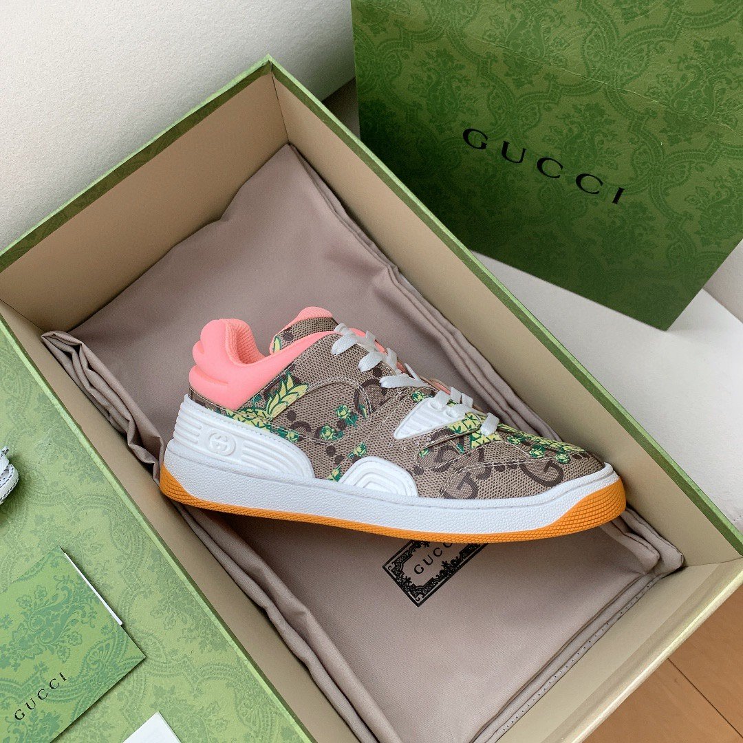 Gvc*1 Women’s Basket Sneaker Print Pineapple Brown Pink For Women 661301