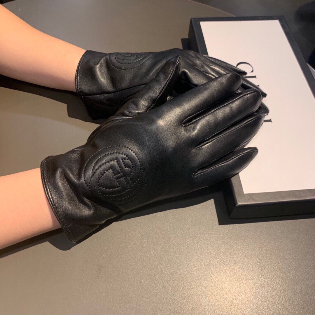 Gvc*1 Gloves With Signature Double G Motif In Black