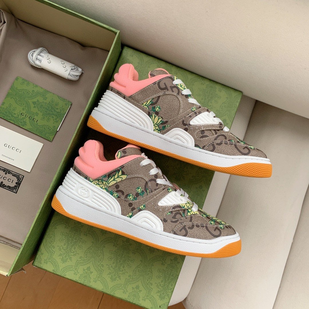 Gvc*1 Women’s Basket Sneaker Print Pineapple Brown Pink For Women 661301