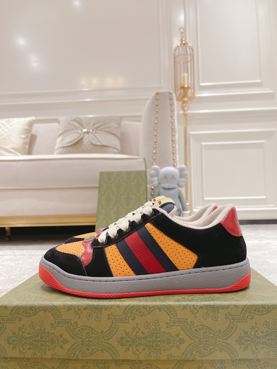 Gvc*1 Lovelight Screener Sneaker Black For Men GG Shoes ‎708296 0YIA0 1065