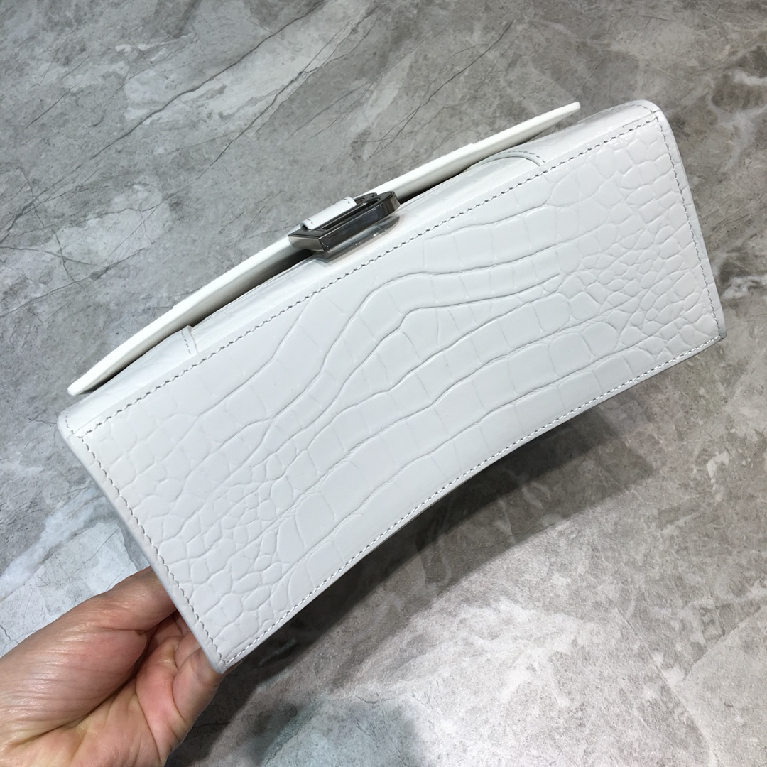 Ba1en*iaga Hourglass Small Handbag In White, For Women, Women’s Bags 9in/23cm 5935461LR6Y9016