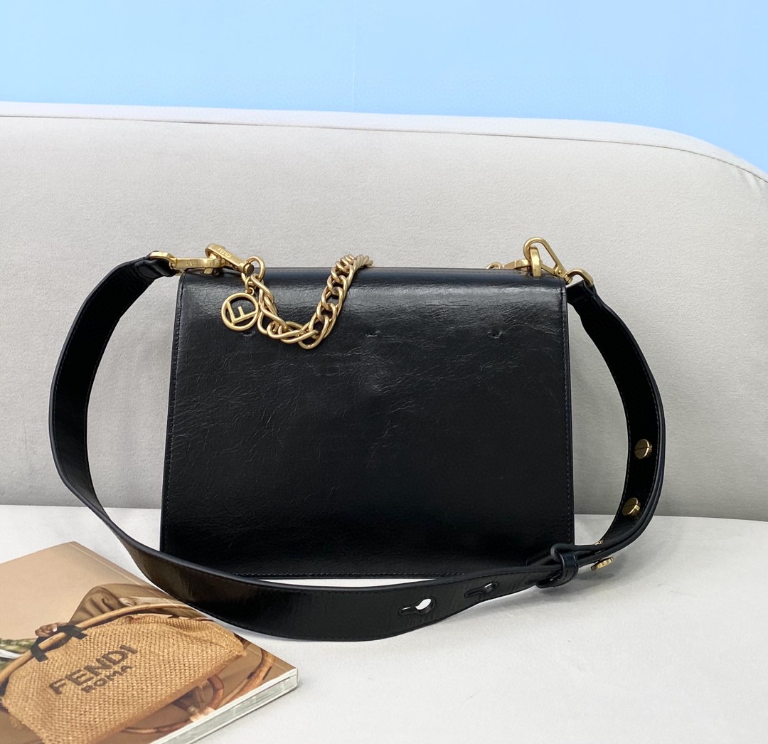 F**di Kan U Small Black Bag For Woman 25cm/9.5in