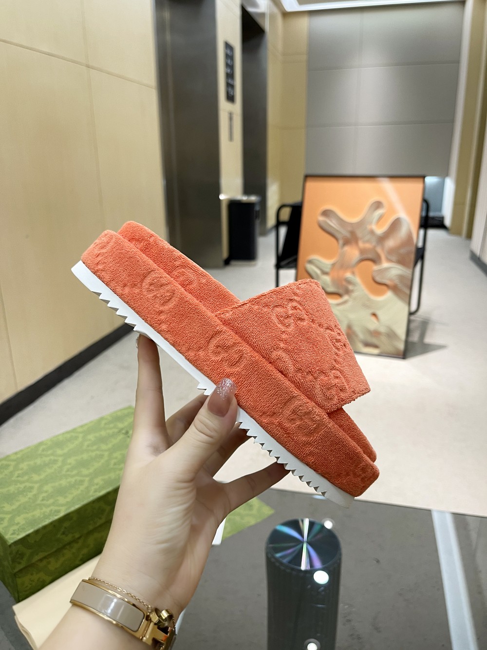 Gvc*1 Women’s GG Platform Sandal Orange For Women GG 700599 U2O00 7519
