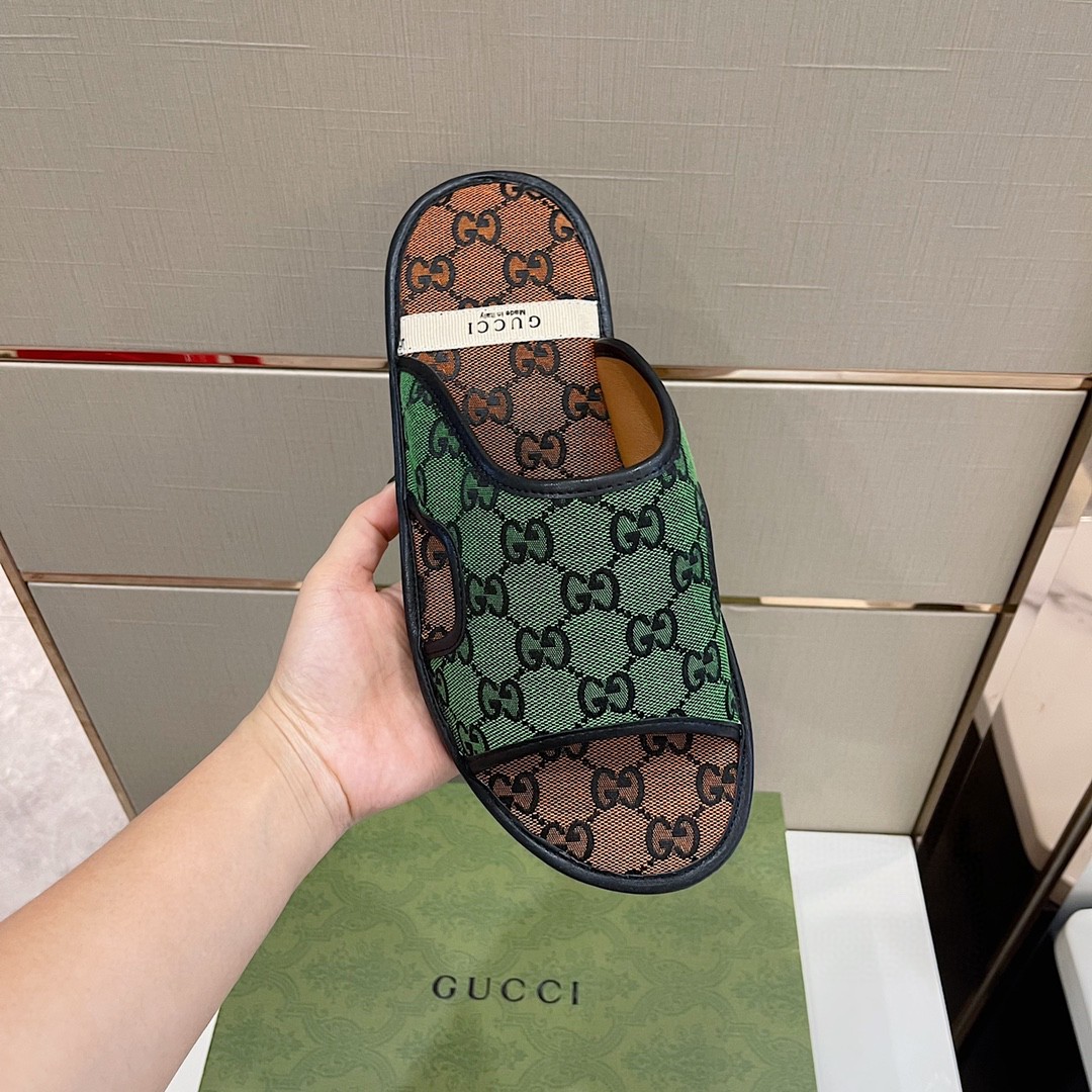 Gvc*1 Men’s GG Svp*me Slide Sandal Orange And Green For Men ‎624879