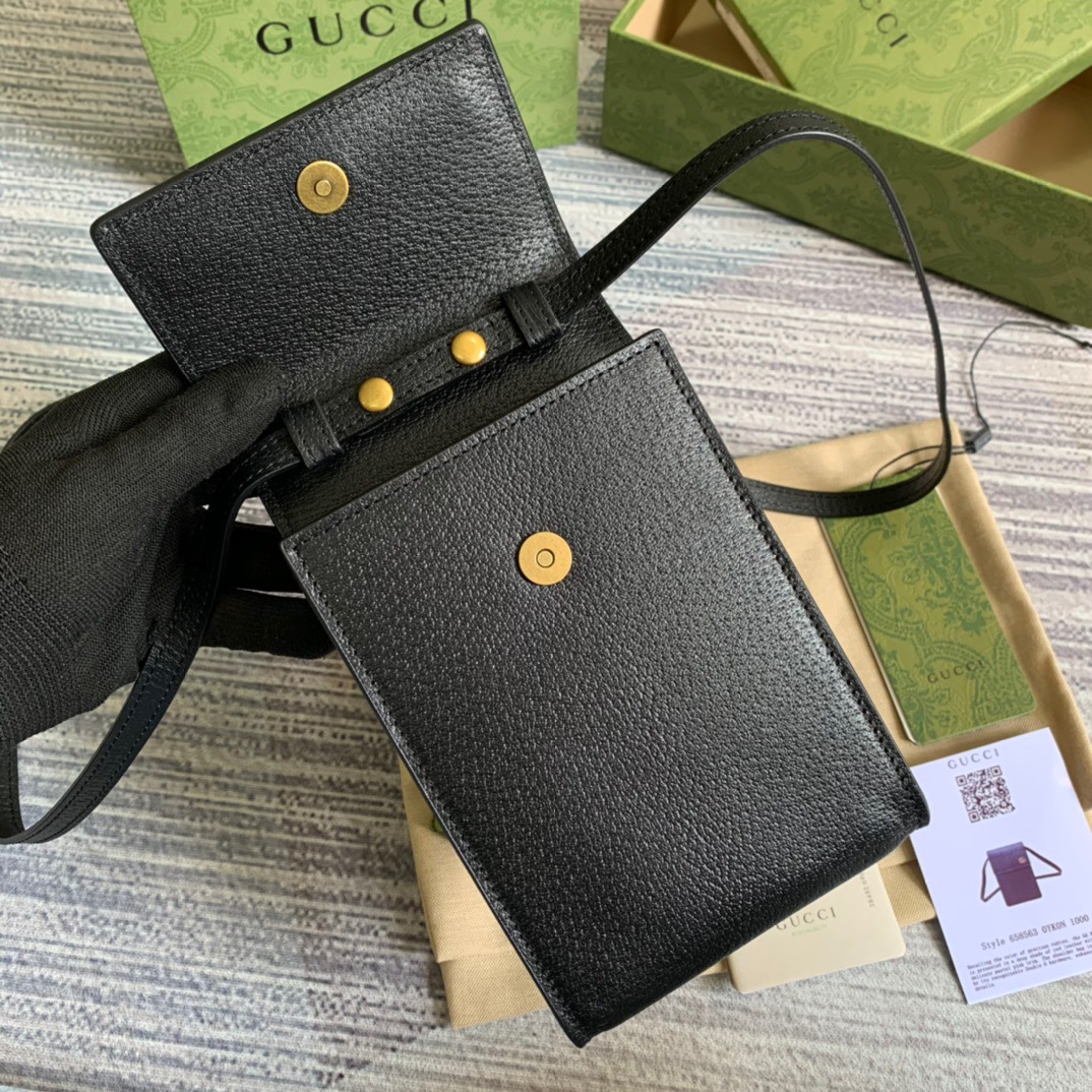 Gvc*1 Mini Bag With Double G Black For Men 7.1in/18cm GG