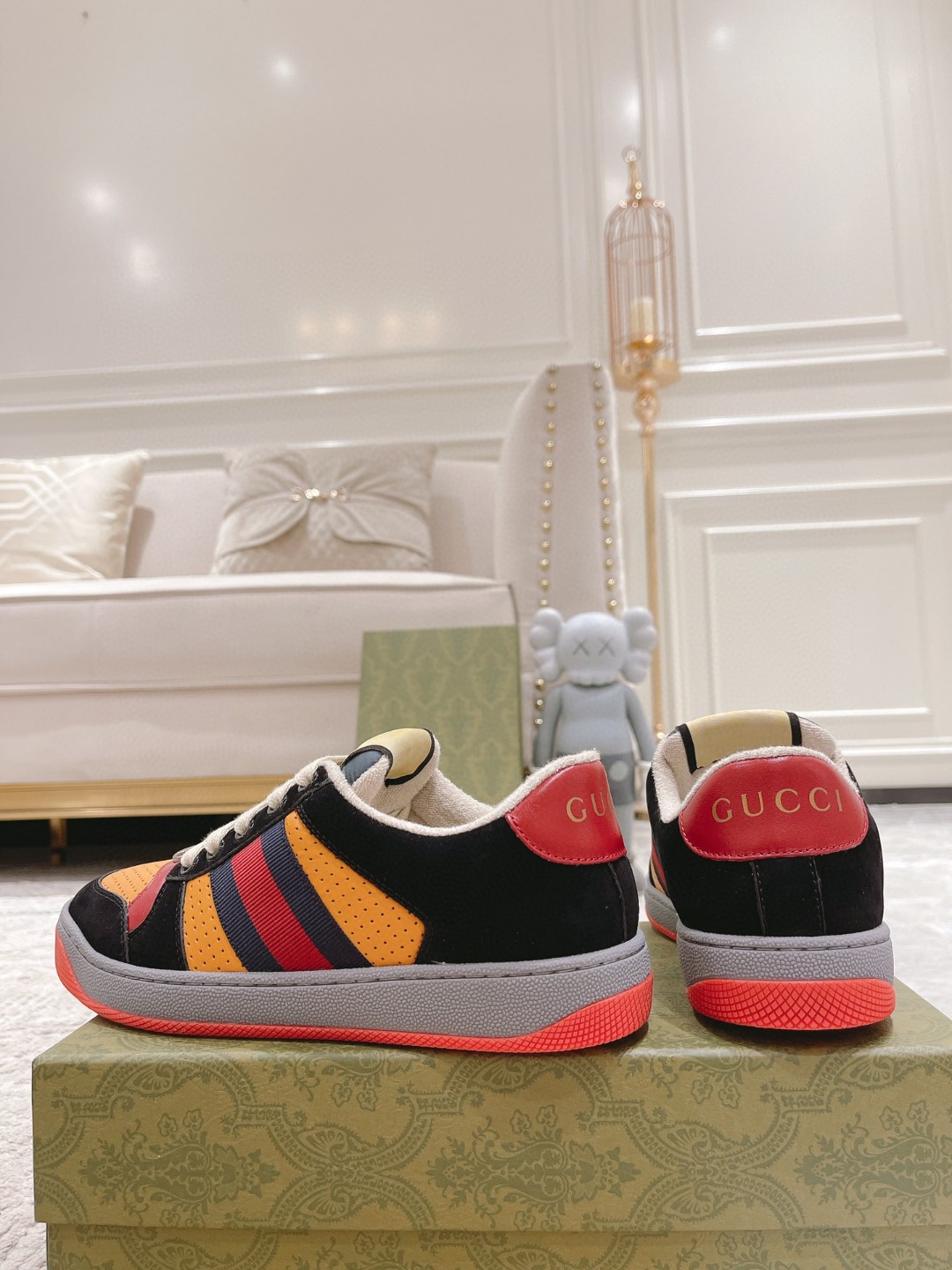 Gvc*1 Lovelight Screener Sneaker Black For Men GG Shoes ‎708296 0YIA0 1065