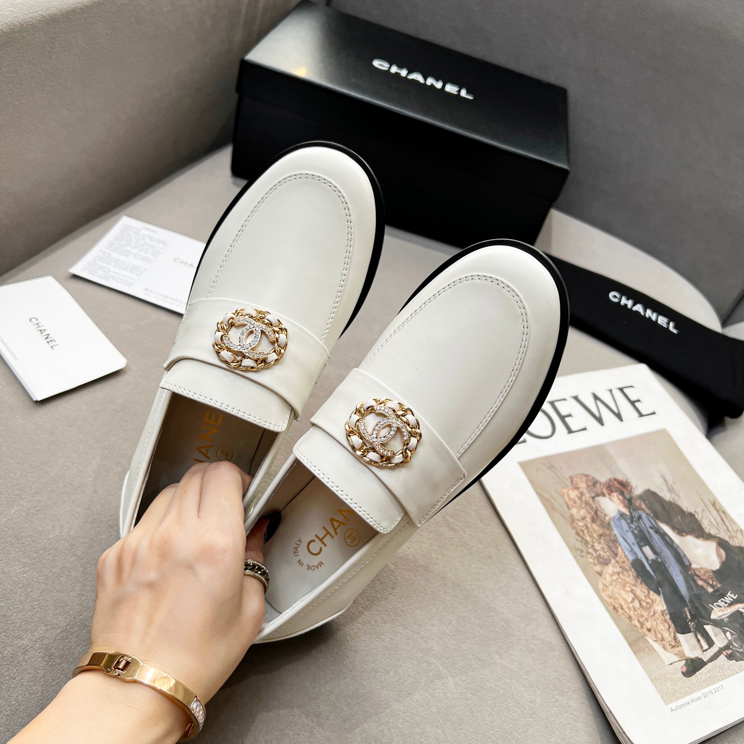 Ch**el Women’s Loafers White For Women