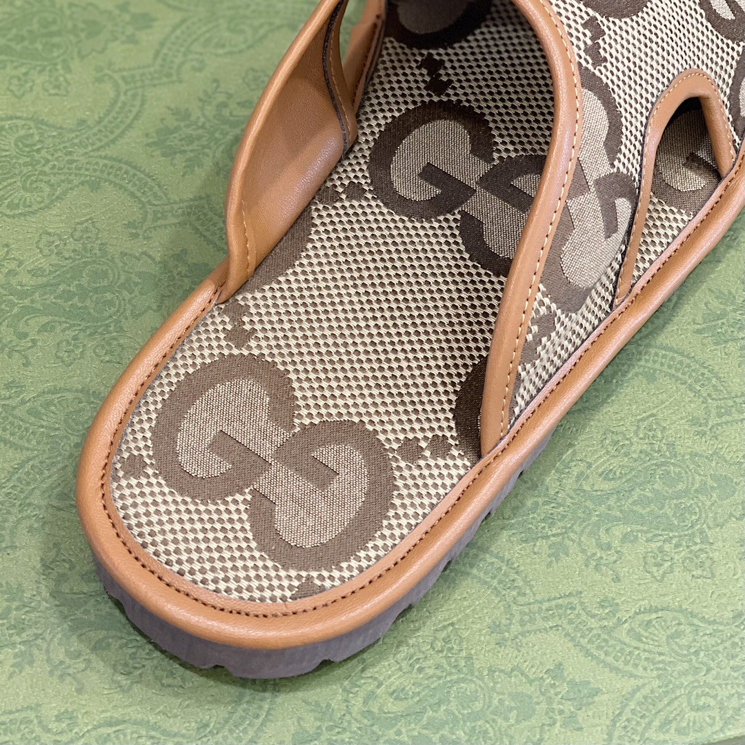 Gvc*1 Men’s Maxi GG Svp*me Slide Sandal Brown And Beige For Men ‎624879