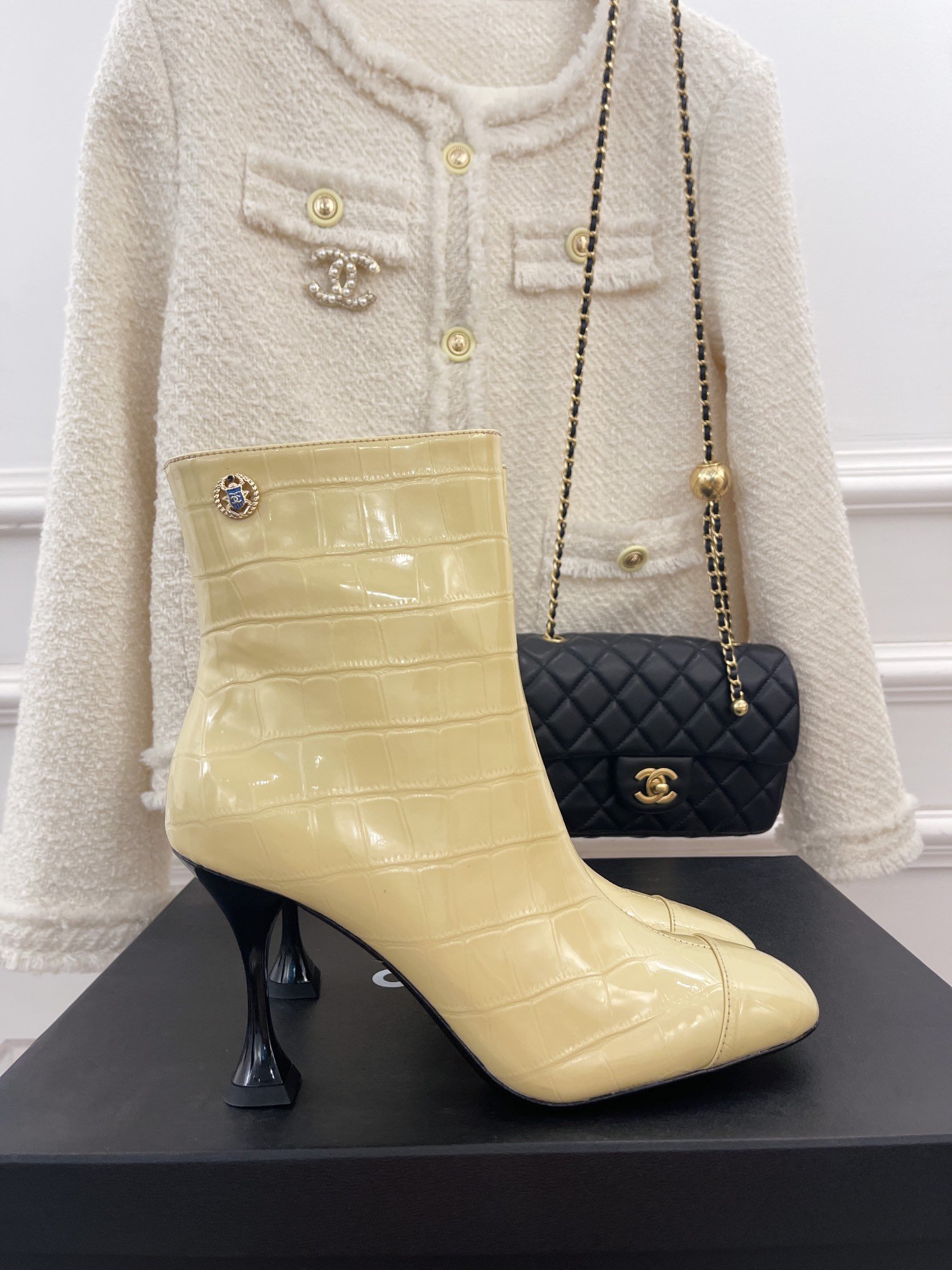 Ch**el Women’s Short Boots Beige For Women