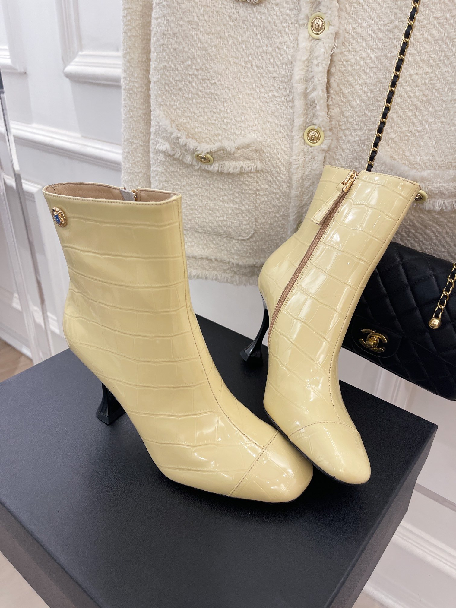 Ch**el Women’s Short Boots Beige For Women