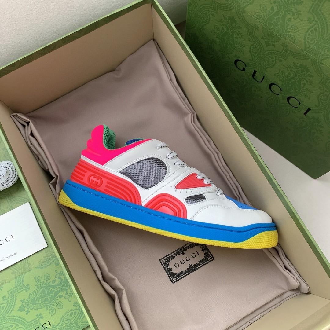 Gvc*1 Men’s Basket Sneaker White Pink And Blue For Men 661311 2SH80 9063