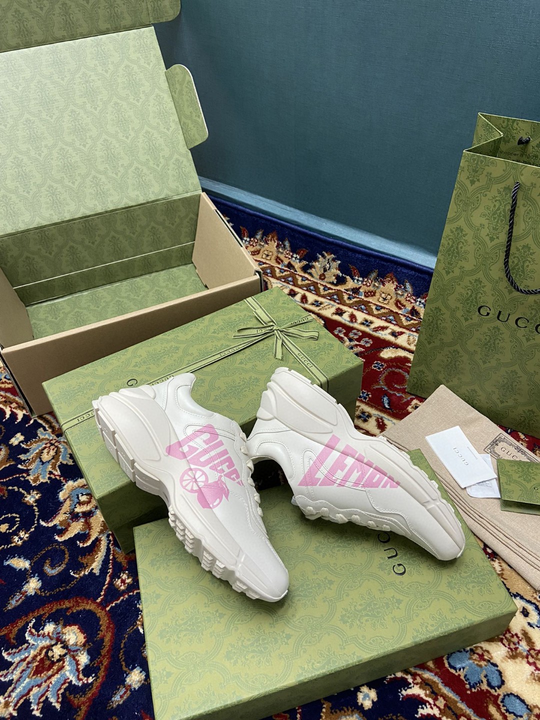 Gvc*1 Women’s Rhyton Sneakers With Lemon Gvc*1 White Ivory For Women 684899