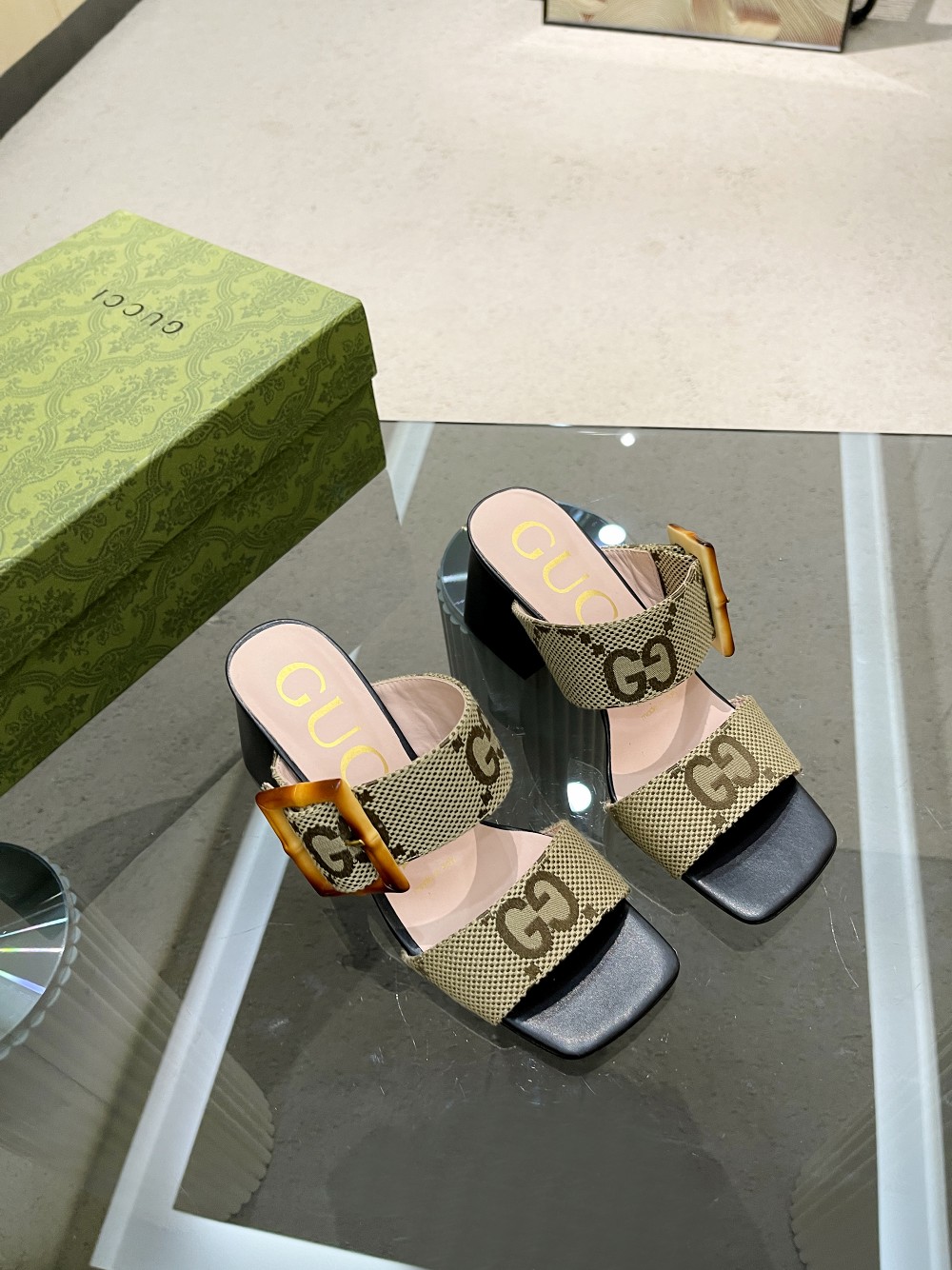 Gvc*1 Women’s Sandal With Bamboo Buckle Beige For Women GG