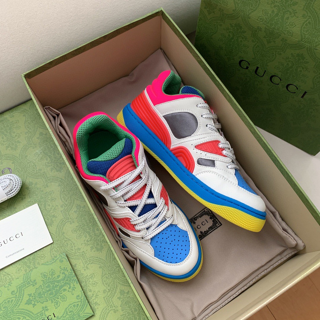 Gvc*1 Men’s Basket Sneaker White Pink And Blue For Men 661311 2SH80 9063
