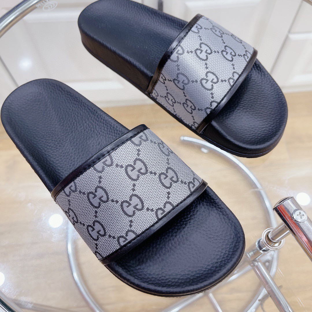 Gvc*1 Women’s GG Slide Sandal Black And Gray For Women 407345