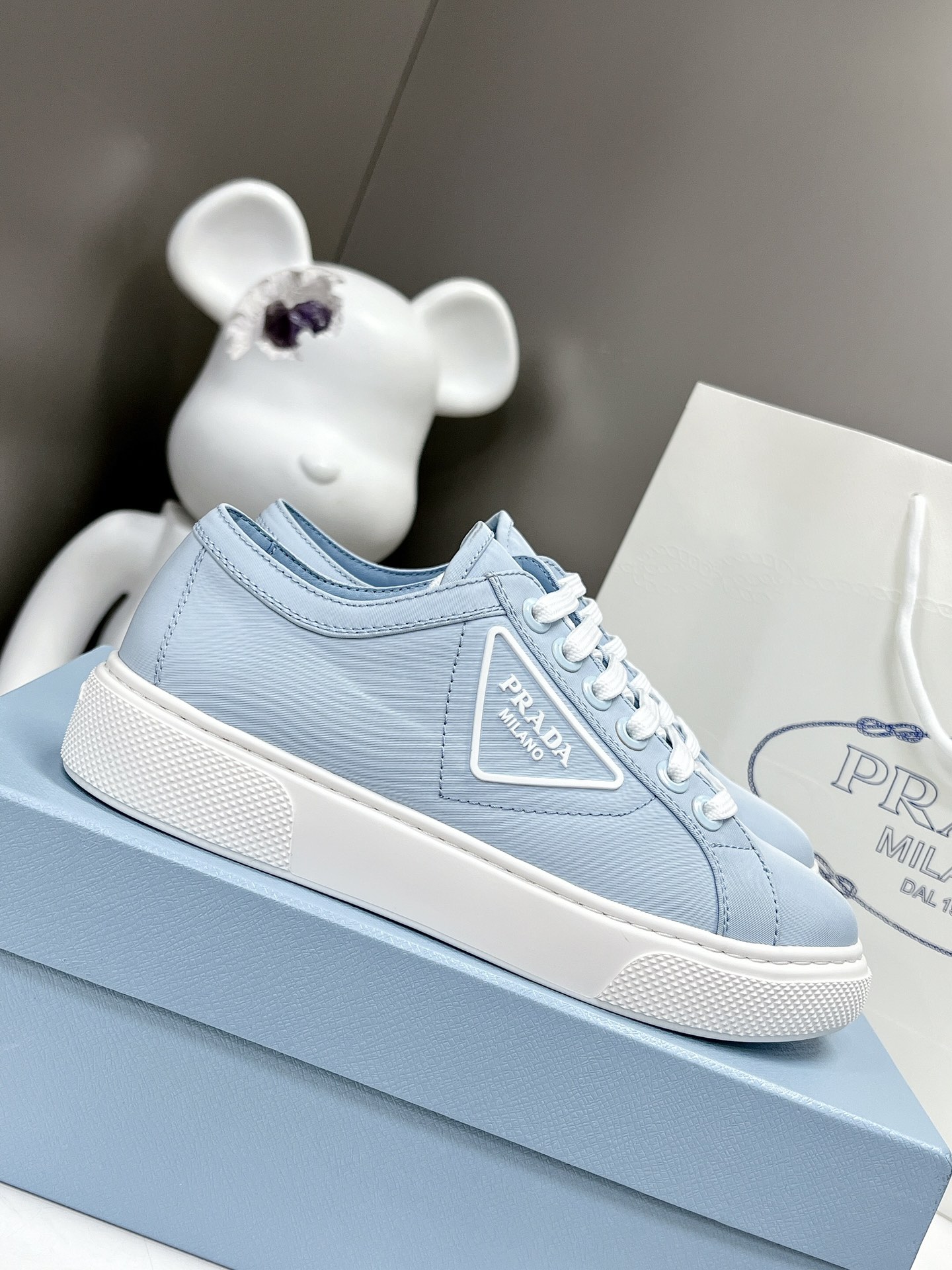 Pra*a Macro Re-Nylon And Brushed Sneakers Blue For Women 1.2in/30mm PRD