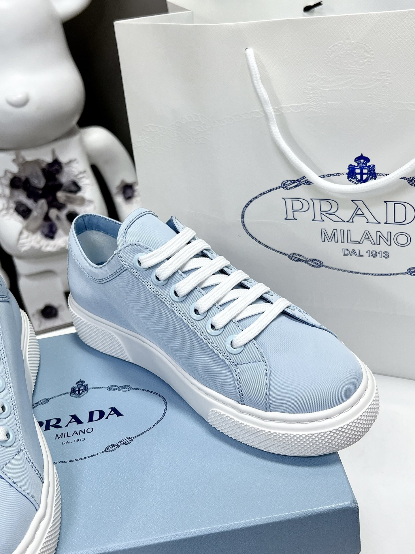 Pra*a Macro Re-Nylon And Brushed Sneakers Blue For Women 1.2in/30mm PRD