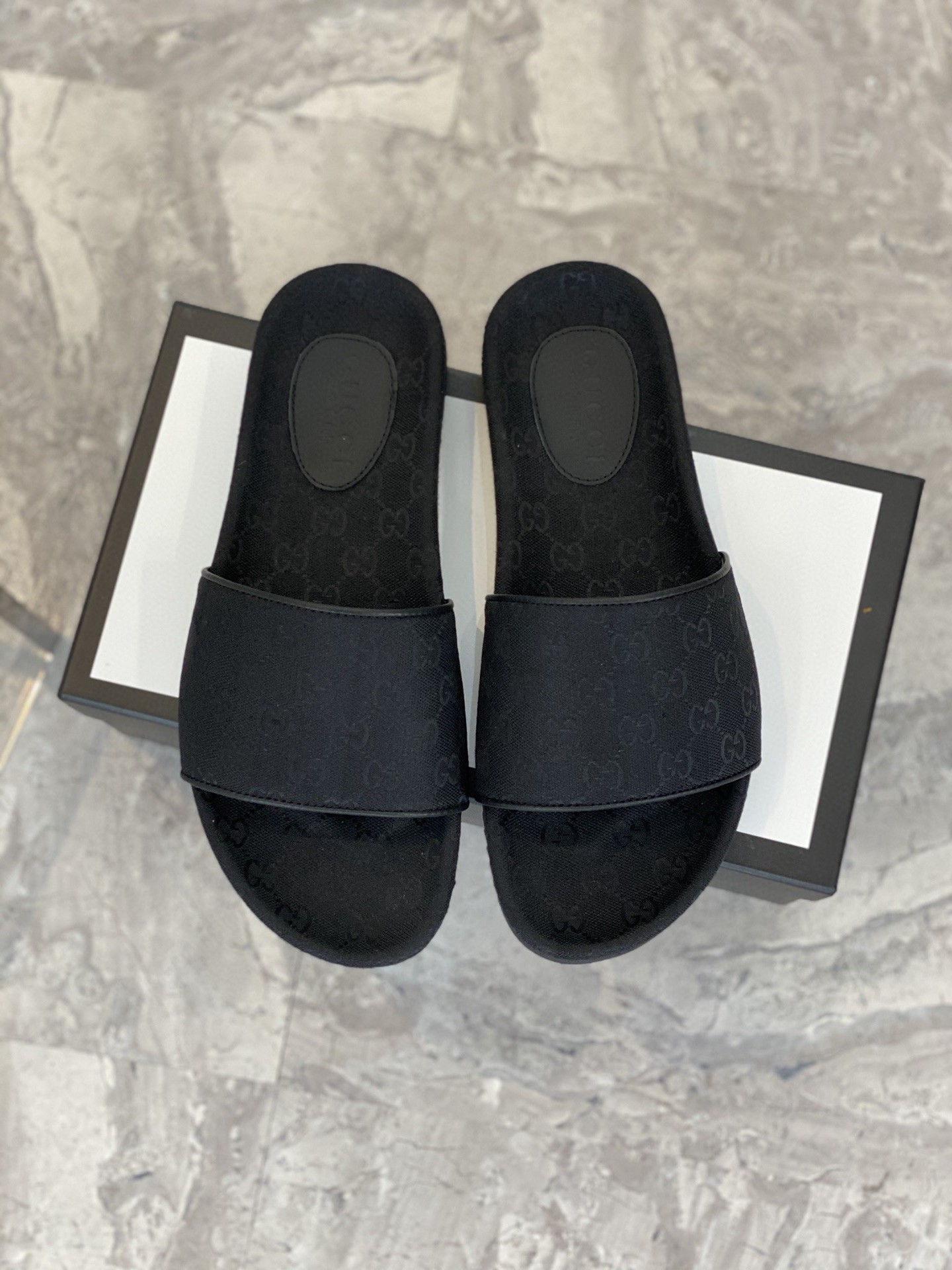 Gvc*1 Men’s GG Slide Sandals Black For Men 624695