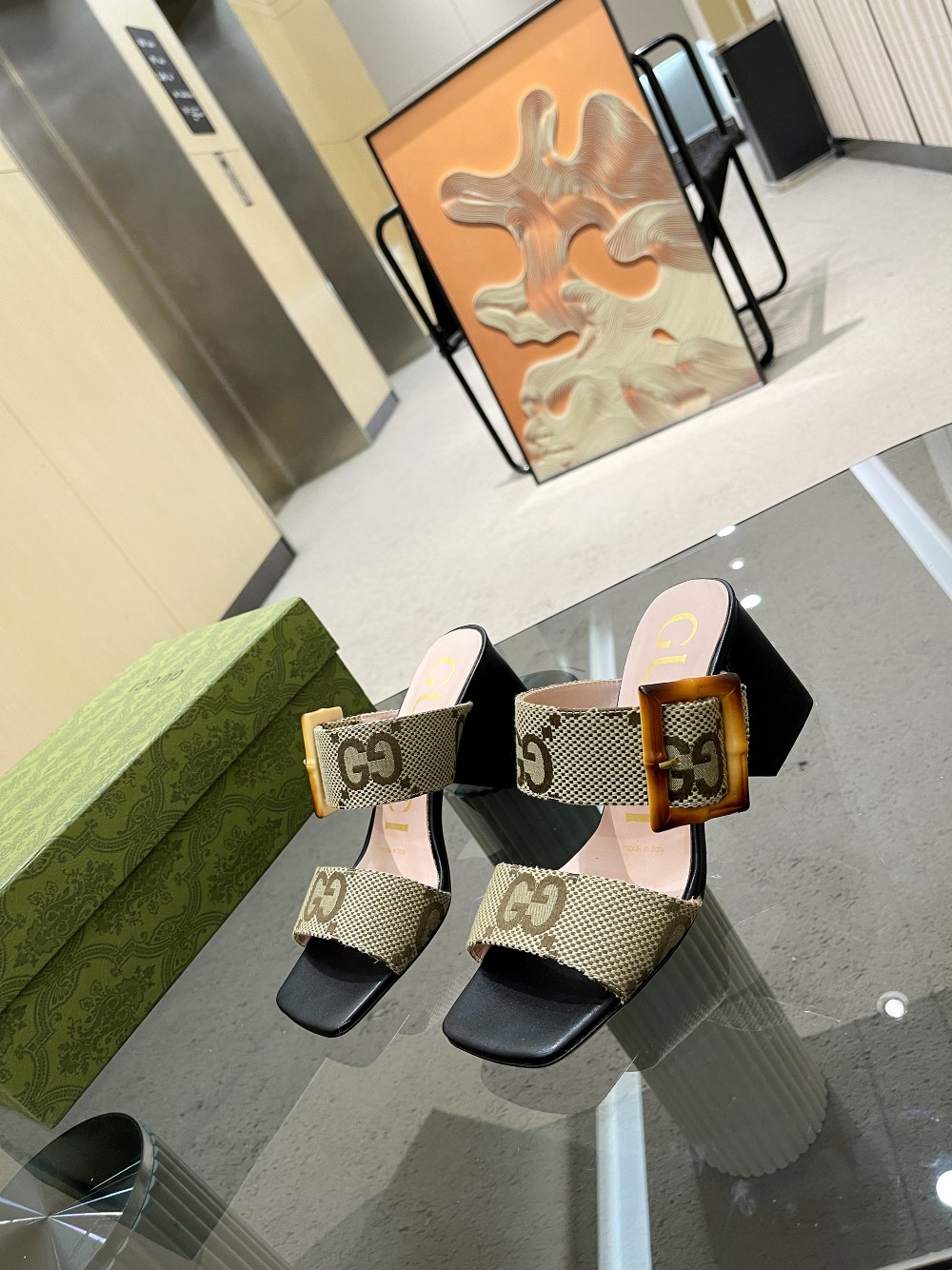 Gvc*1 Women’s Sandal With Bamboo Buckle Beige For Women GG