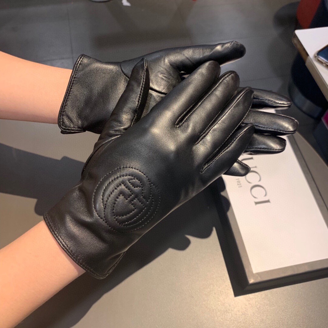 Gvc*1 Gloves With Signature Double G Motif In Black