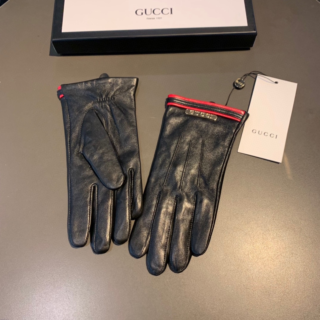 Gvc*1 Gloves With Signature Double G Motif In Black